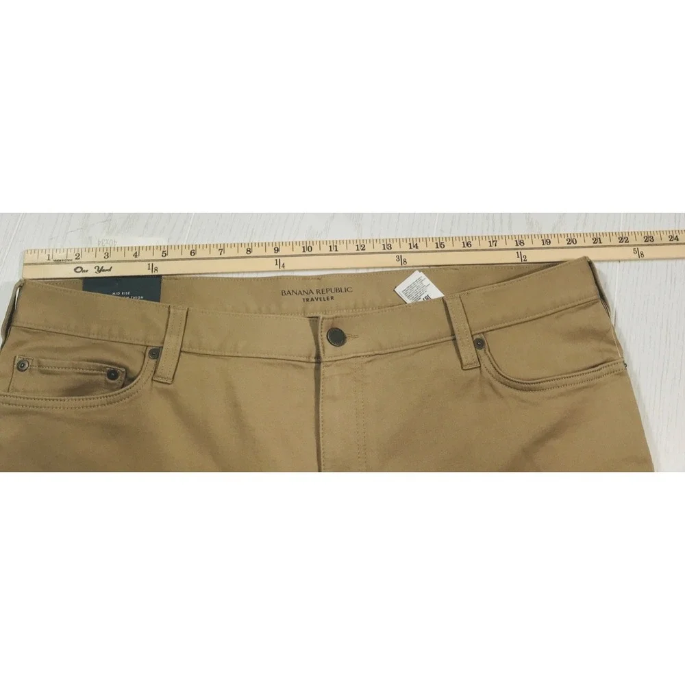 Banana Republic Slim Fit Traveler Jeans Mens 40x34 Brown Stretch 99% Cotton New